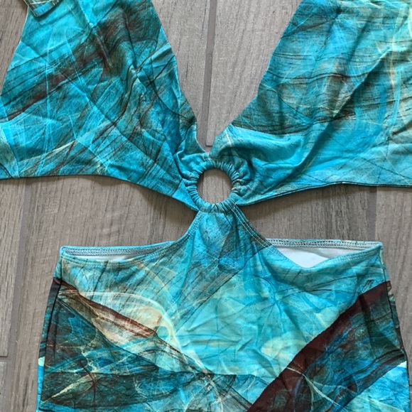 ✨HP✨ Farai London Gaia Mini Dress in Ocean Blue - Picture 3 of 7